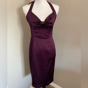 Plum halter, fitted dress size small